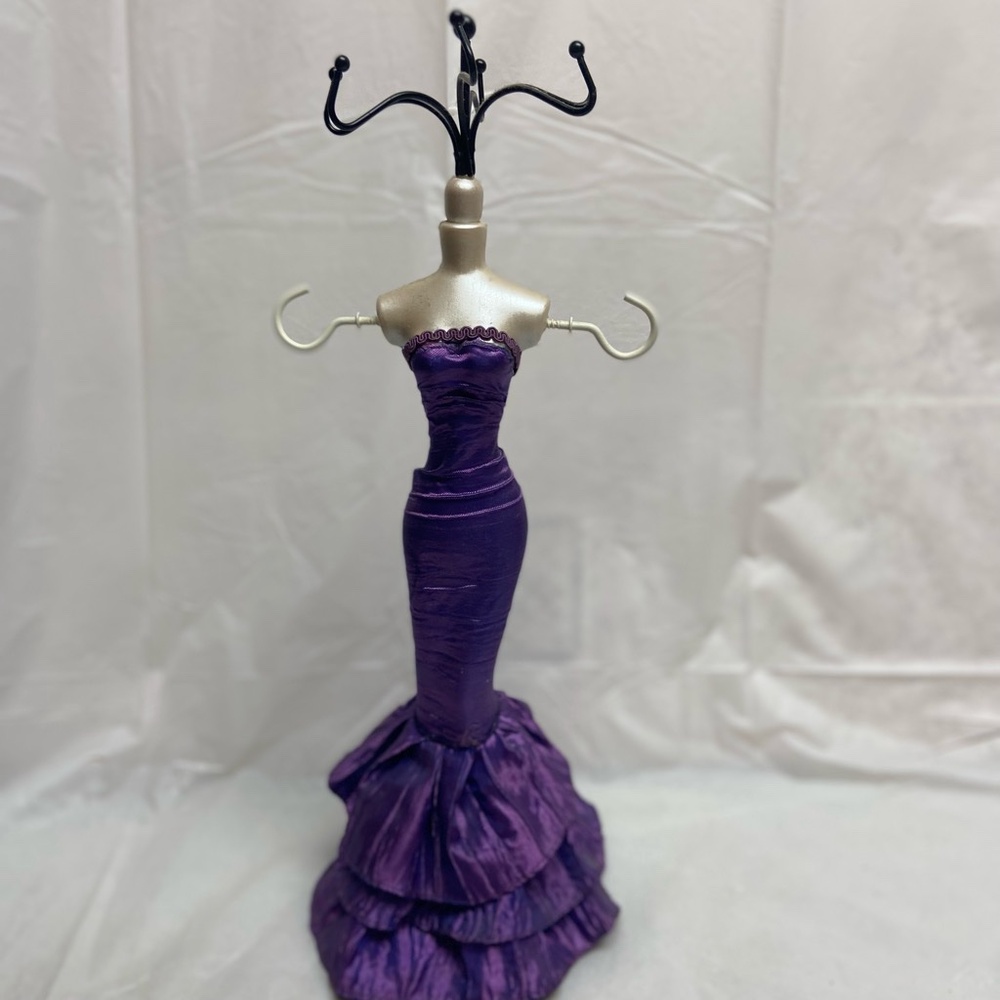 Vintage Collectible, Figural  Lady in Purple Gown Jewelry Display- Hanger